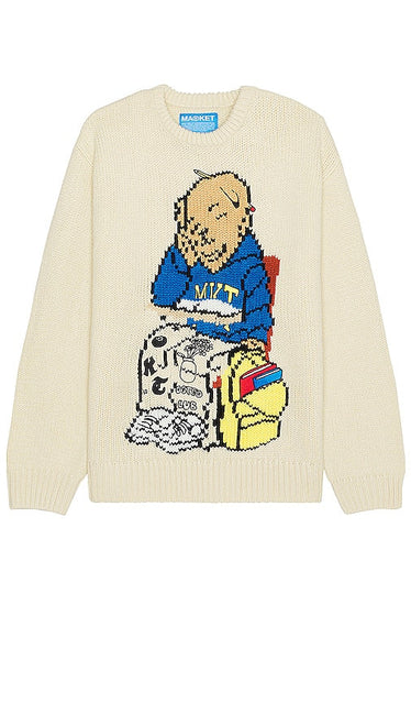 Market Making The Grade Bear Sweater in Ivory - Market Making The Grade Bear Pull en ivoire - Market Making 象牙色小熊毛衣 - Market Making The Grade Bear Pullover in Elfenbein - Market Making The Grade Bear 스웨터 아이보리 색상 - Market Making The Grade Bear Sweater in avorio