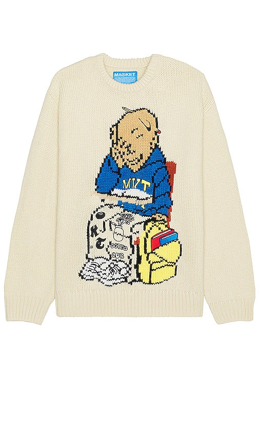 Market Making The Grade Bear Sweater in Ivory - Market Making The Grade Bear Pull en ivoire - Market Making 象牙色小熊毛衣 - Market Making The Grade Bear Pullover in Elfenbein - Market Making The Grade Bear 스웨터 아이보리 색상 - Market Making The Grade Bear Sweater in avorio