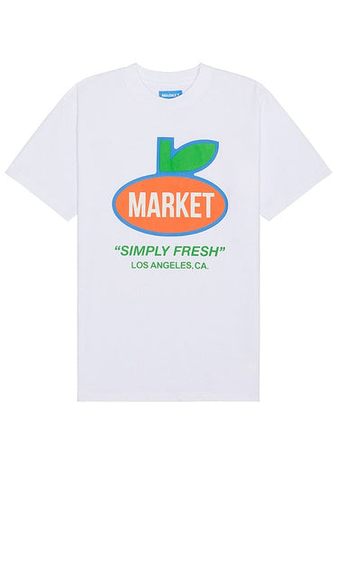 Market Simply Fresh T-shirt in White - T-shirt Market Simply Fresh en blanc - Market Simply Fresh 白色 T 恤 - Market Simply Fresh T-Shirt in Weiß - Market Simply Fresh 티셔츠 색상은 화이트 색상입니다. - T-shirt Market Simply Fresh in bianco