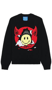 Market Smiley Inner Peace Sweater in Black - Market Smiley - Pull Inner Peace en noir - 黑色 Market 笑脸 Inner Peace 毛衣 - Market Smiley Inner Peace Pullover in Schwarz - Market Smiley 이너 피스 스웨터블랙 색상 - Maglione Market Smiley Inner Peace in nero