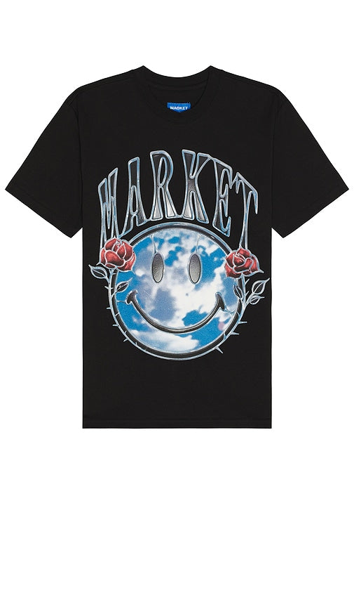 Market Smiley Reflect T-shirt in Black - T-shirt Market Smiley Reflect en noir - Market Smiley Reflect 黑色 T 恤 - Market Smiley Reflect T-Shirt in Schwarz - Market Smiley Reflect 티셔츠블랙 색상 - T-shirt Market Smiley Reflect in nero