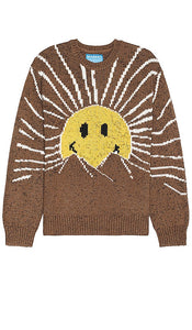 Market Smiley Sunrise Sweater in Brown - Market Smiley Sunrise - Pull marron - 棕色 Market Smiley Sunrise 毛衣 - Market Smiley Sunrise Pullover in Braun - Market Smiley 선라이즈 스웨터 브라운 색상 - Maglione Market Smiley Sunrise in marrone