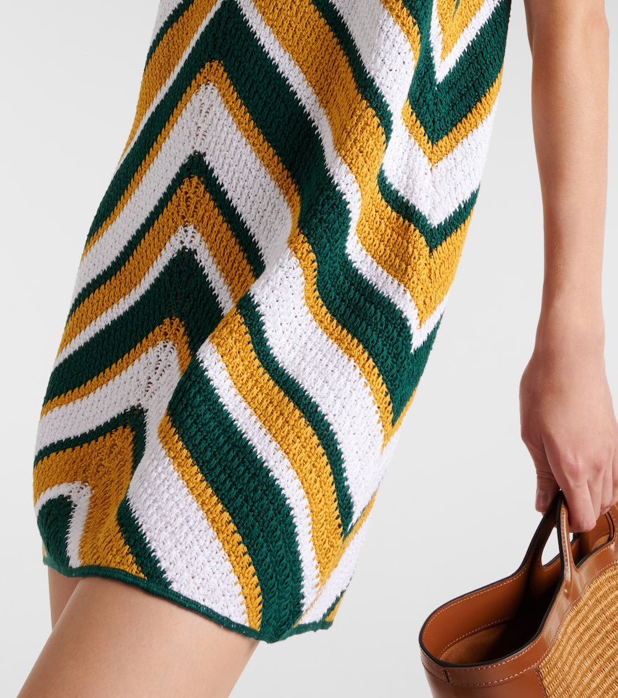 Marni Chevron knitted cotton minidress