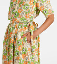 Marni Floral linen midi skirt