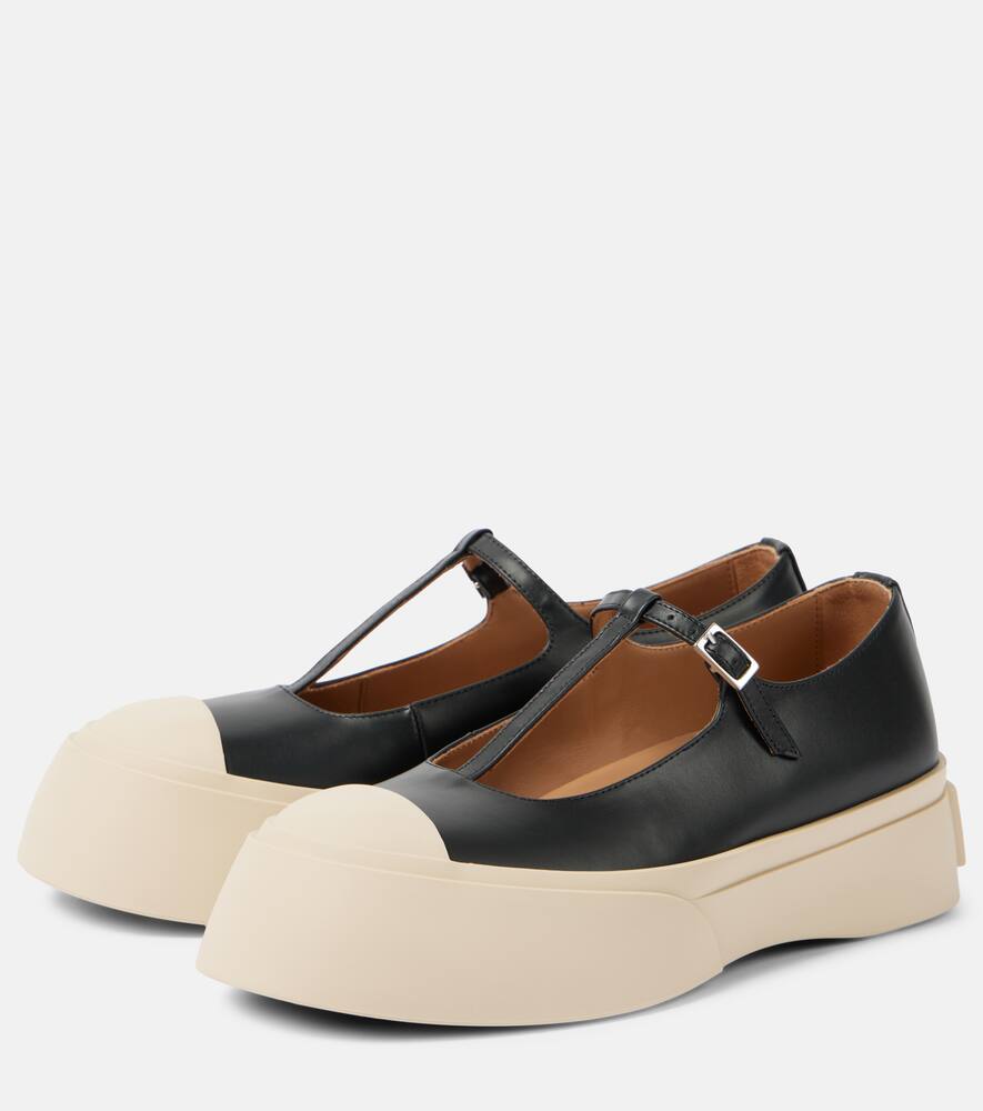 Marni Leather platform Mary Jane flats