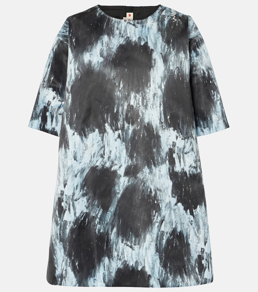 Marni Leopard-print duchesse satin minidress. Marni 豹纹缎面迷你连衣裙