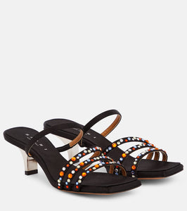 Marni Melrose crystal-embellished satin mules
