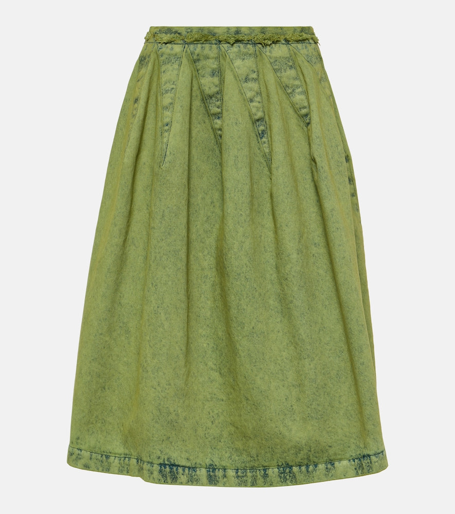 Marni Pleated denim midi skirt - Marni 百褶牛仔中长裙