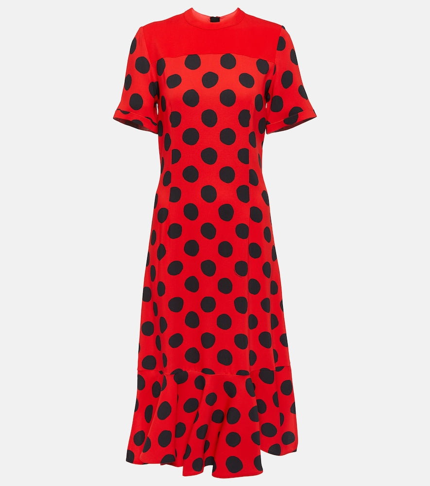 Marni Polka dot cady midi dress. Marni 波点绉纱中长连衣裙