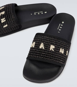 Marni Raffia logo sandals