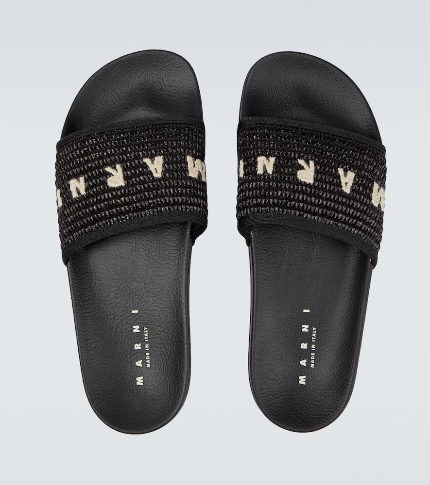 Marni Raffia logo sandals