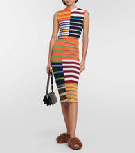 Marni Striped wool midi dress