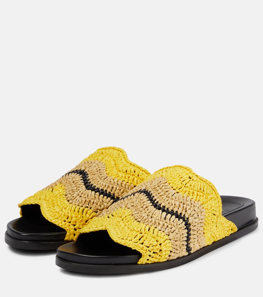 Marni x No Vacancy Inn Fussbett raffia-effect slides
