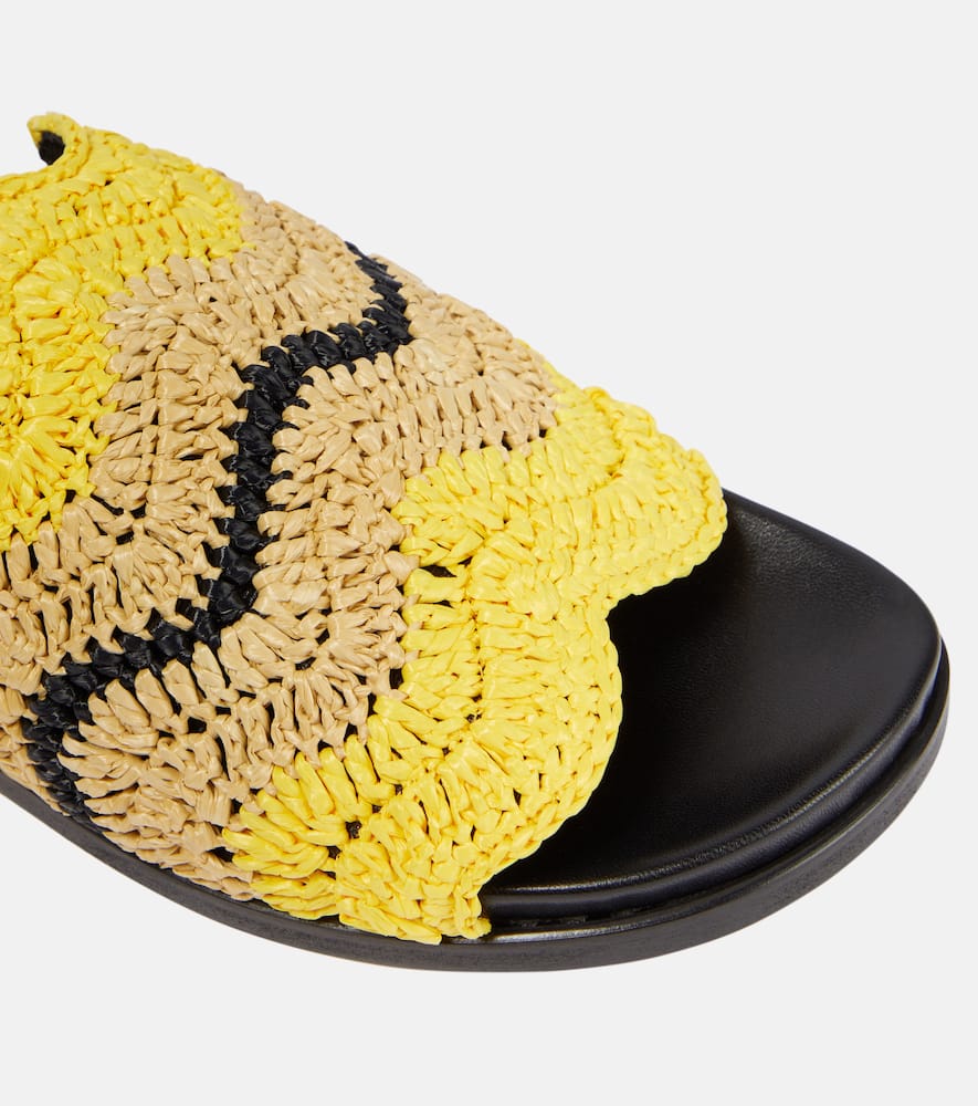 Marni x No Vacancy Inn Fussbett raffia-effect slides