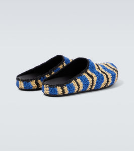 Marni x No Vacancy Inn raffia-effect slippers