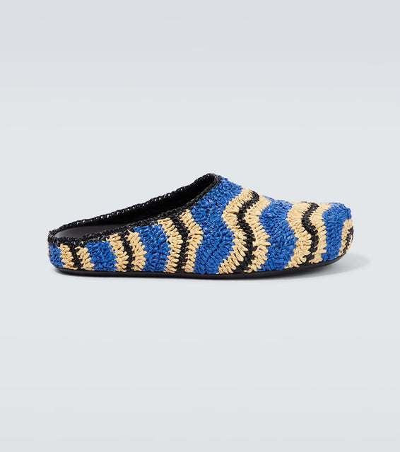 Marni x No Vacancy Inn raffia-effect slippers