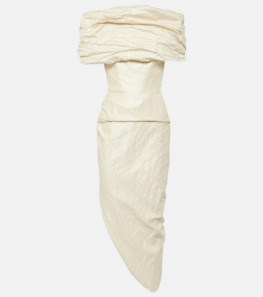 Maticevski Amber draped cotton-blend midi dress. Maticevski Amber 垂褶棉混纺中长连衣裙