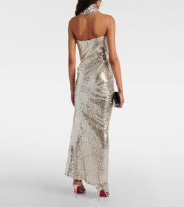 Maticevski Exhilarate gathered sequined gown