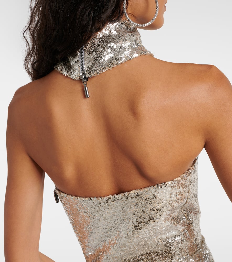Maticevski Exhilarate gathered sequined gown