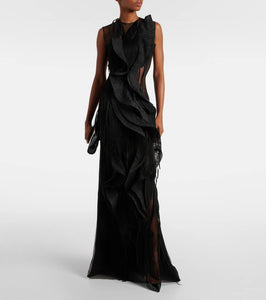 Maticevski Hedone fringed ruffled gown