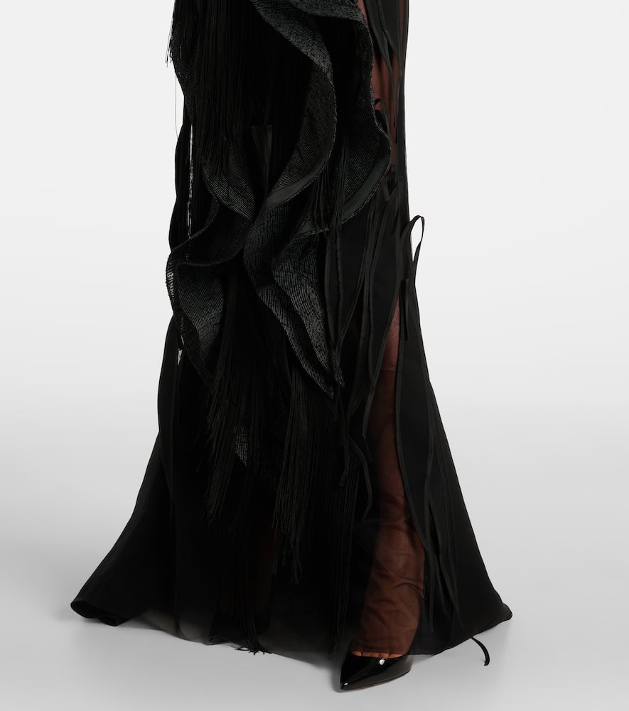 Maticevski Hedone fringed ruffled gown