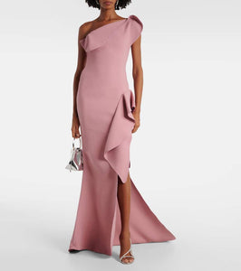 Maticevski Provenance ruffled one-shoulder crêpe gown