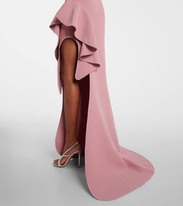 Maticevski Provenance ruffled one-shoulder crêpe gown