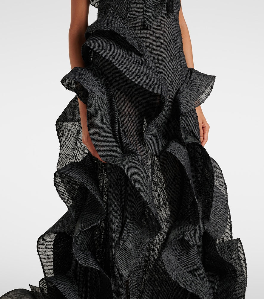 Maticevski Spiral ruffled gown