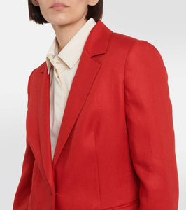 Max Mara Alpaca single-breasted linen blazer