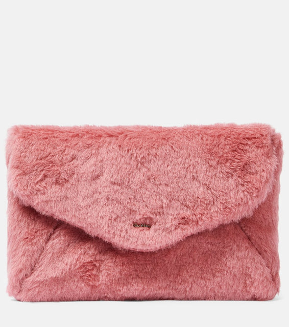 Max Mara Alpaca, wool, and silk teddy clutch