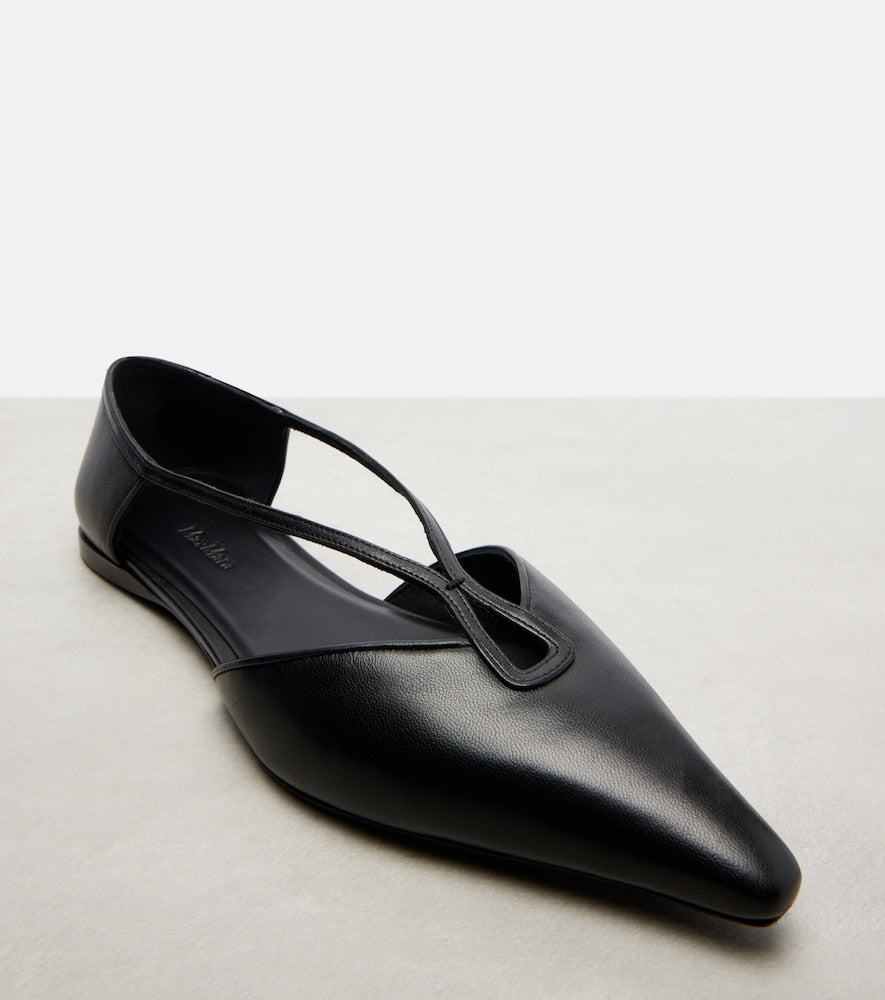 Max Mara Amatassa leather ballet flats