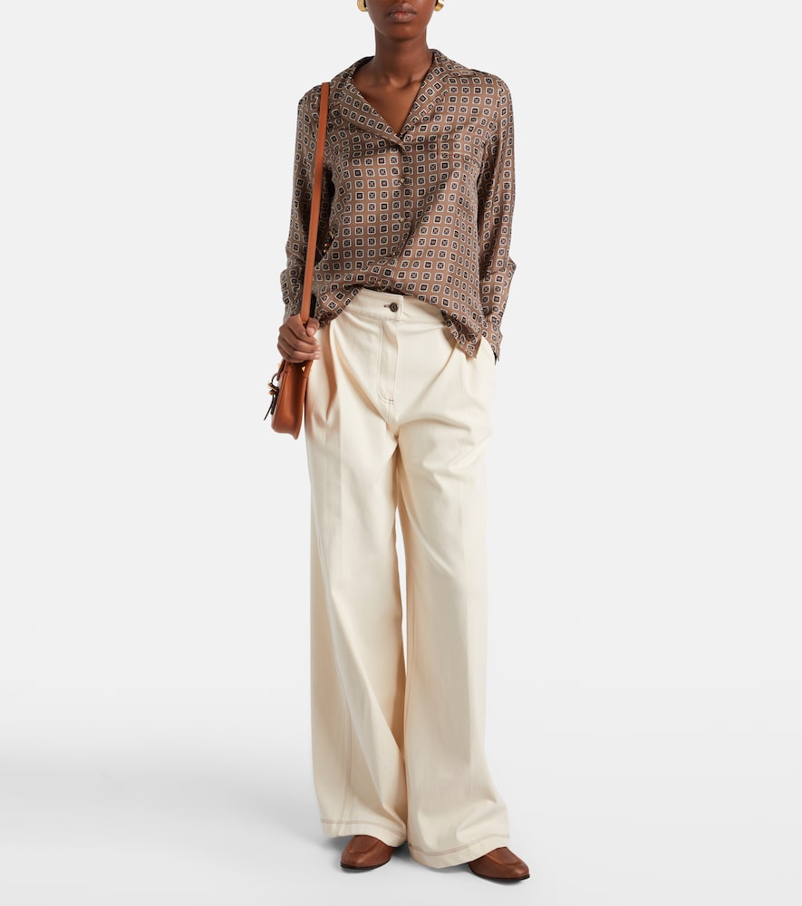 Max Mara Amito leather-trimmed raffia mules