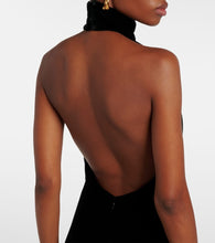 Max Mara Armida embellished chain-detail velvet gown