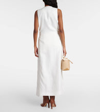 Max Mara Aureo linen twill midi wrap dress