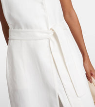 Max Mara Aureo linen twill midi wrap dress