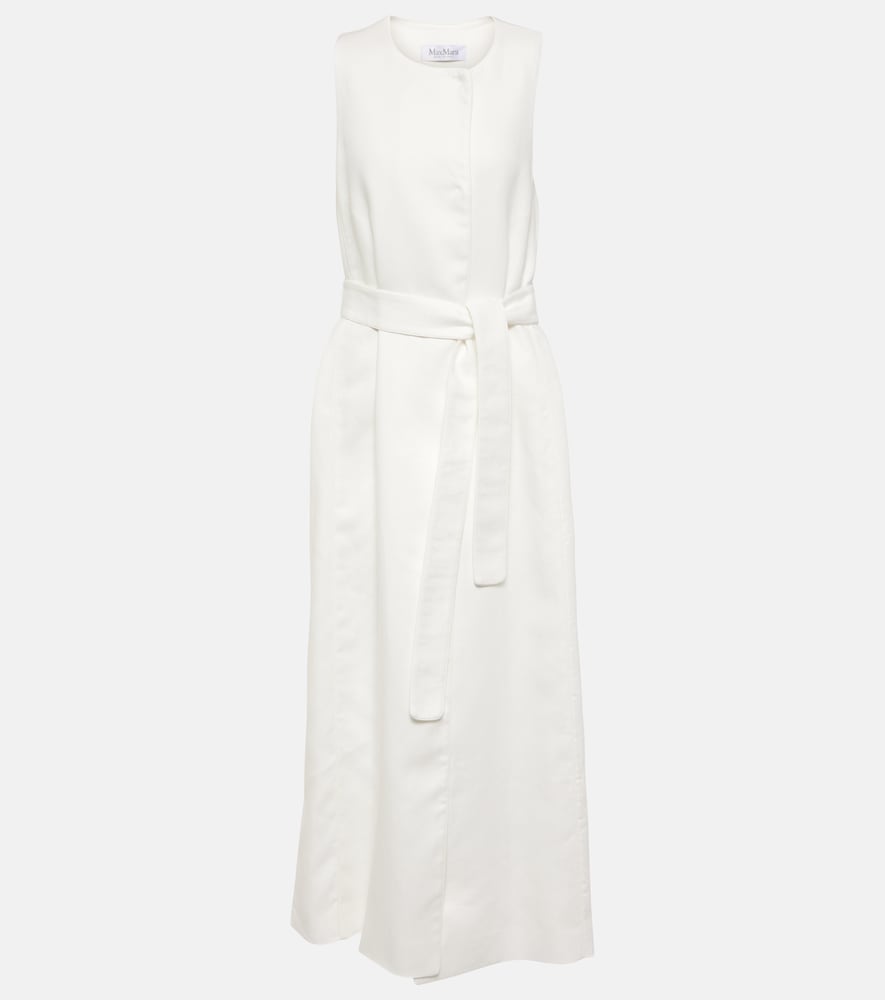 Max Mara Aureo linen twill midi wrap dress. Max Mara Aureo 亚麻斜纹中长裹身裙
