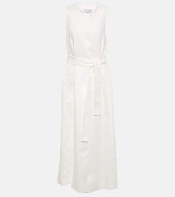 Max Mara Aureo linen twill midi wrap dress