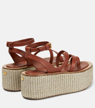 Max Mara Biarritz leather platform espadrille sandals