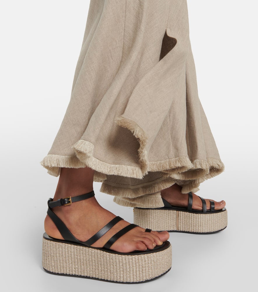 Max Mara Biarritz leather platform espadrille sandals