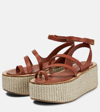 Max Mara Biarritz leather platform espadrille sandals