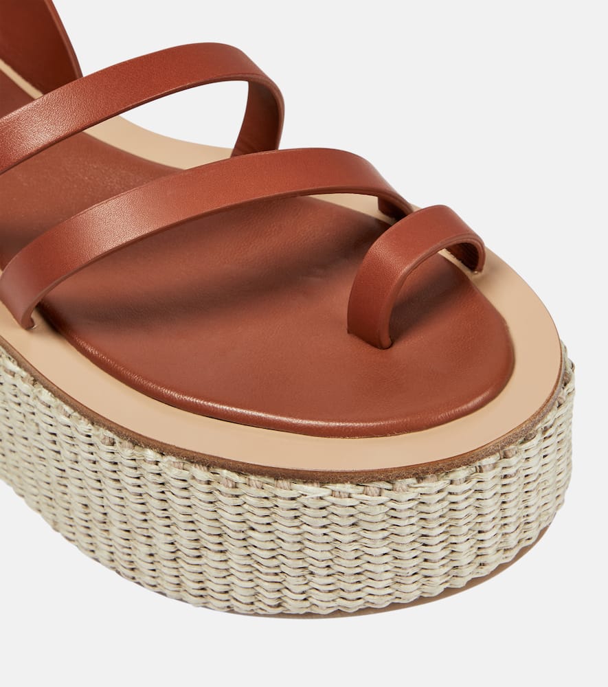 Max Mara Biarritz leather platform espadrille sandals