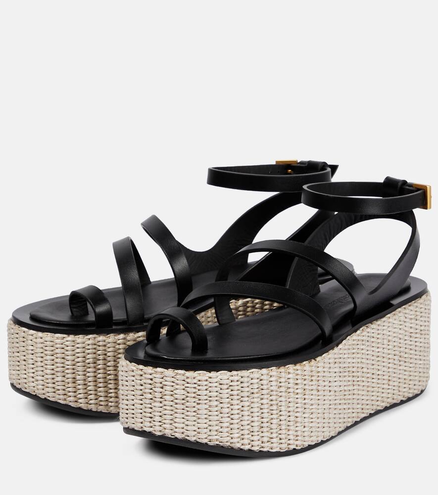 Max Mara Biarritz leather platform espadrille sandals