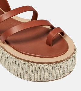 Max Mara Biarritz leather platform espadrille sandals