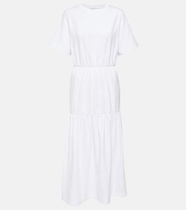 Max Mara Cotton jersey tiered midi dress