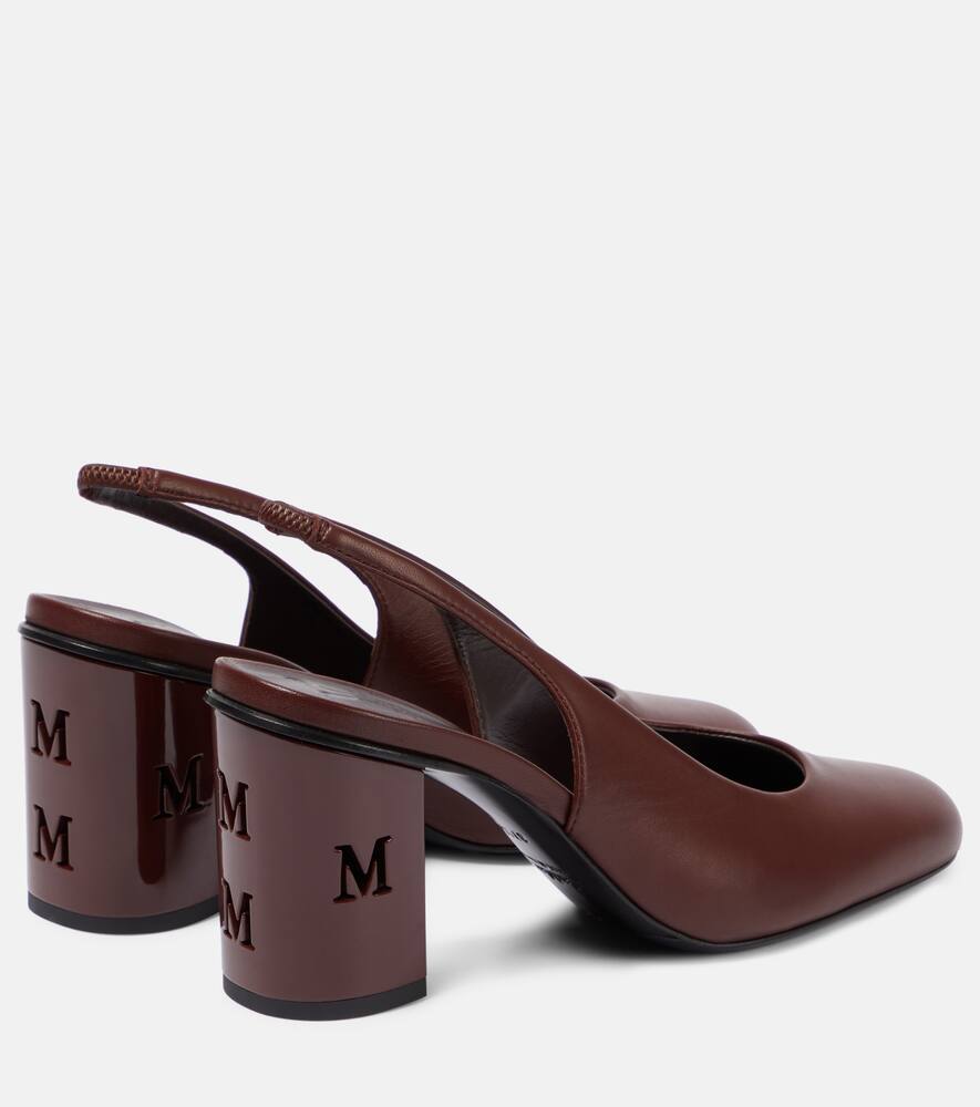 Max Mara Damiersli leather slingback pumps