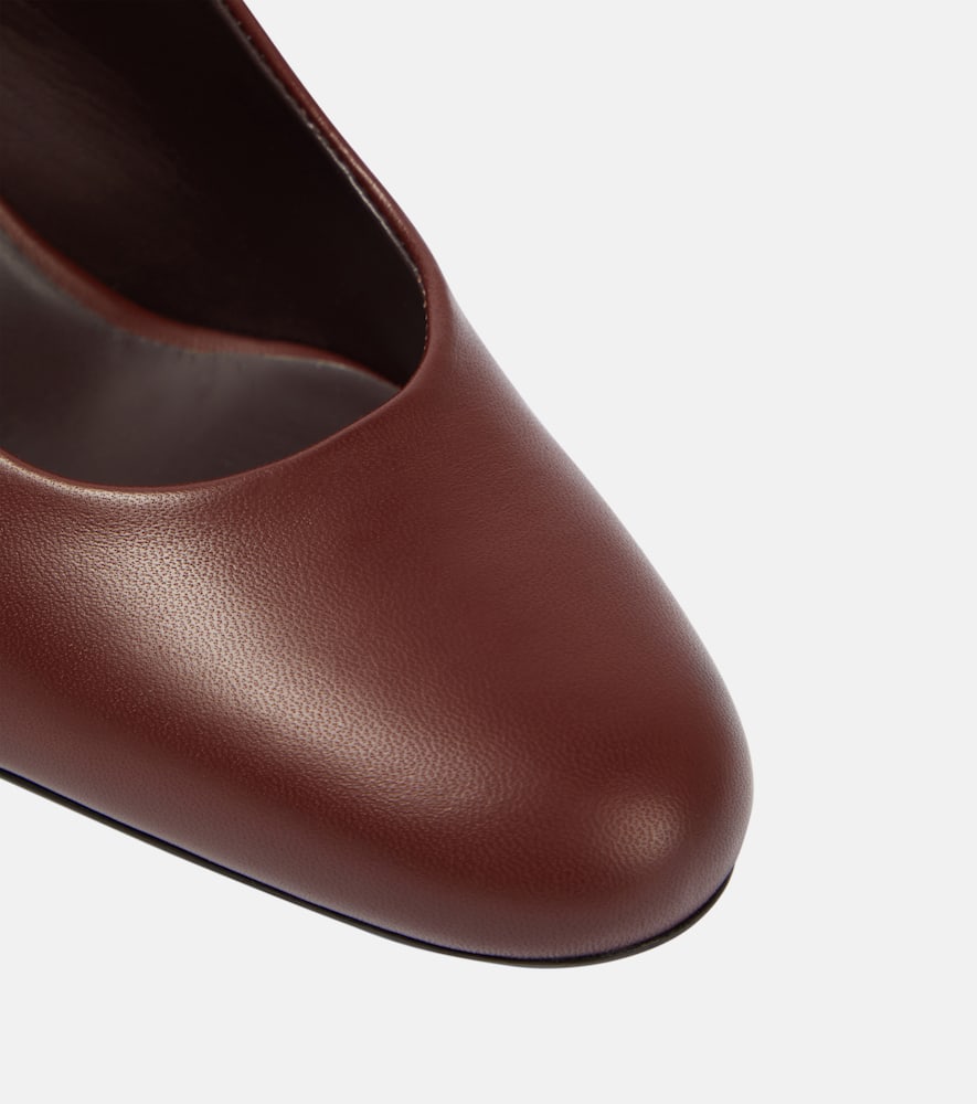 Max Mara Damiersli leather slingback pumps