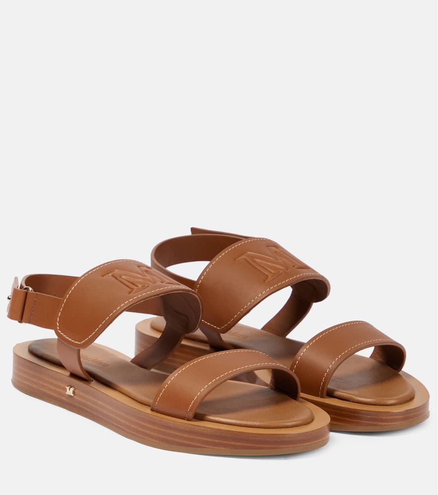 Max Mara Diana leather flat sandals
