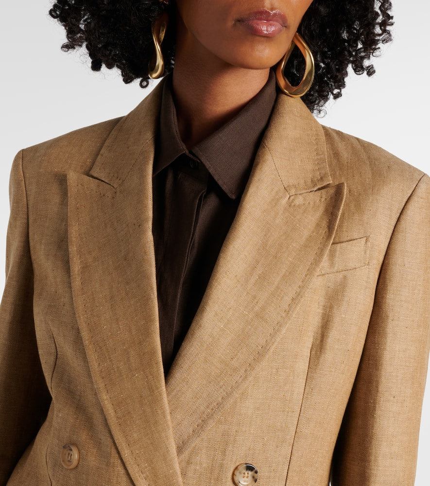 Max Mara Double-breasted linen blazer
