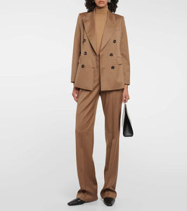 Max Mara Double-breasted wool twill blazer