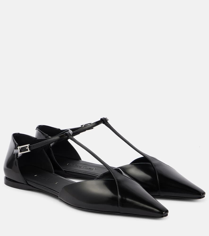 Max Mara Fsilkway leather ballet flats